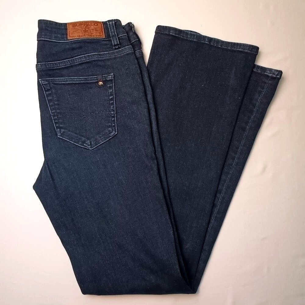 Buffalo Womens Mid Rise Bootcut Queen Jeans Size 28/6 Dark Wash Indigo Western